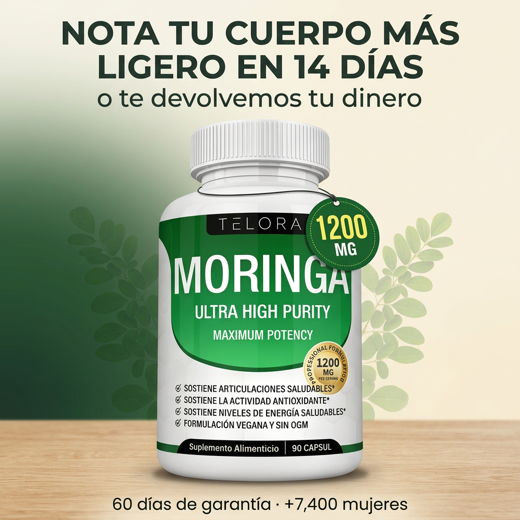 Moringa Pura 1200 mg — Adiós Hinchazón Y Piernas Cansadas