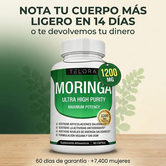 Moringa Pura 1200 mg — Adiós Hinchazón Y Piernas Cansadas