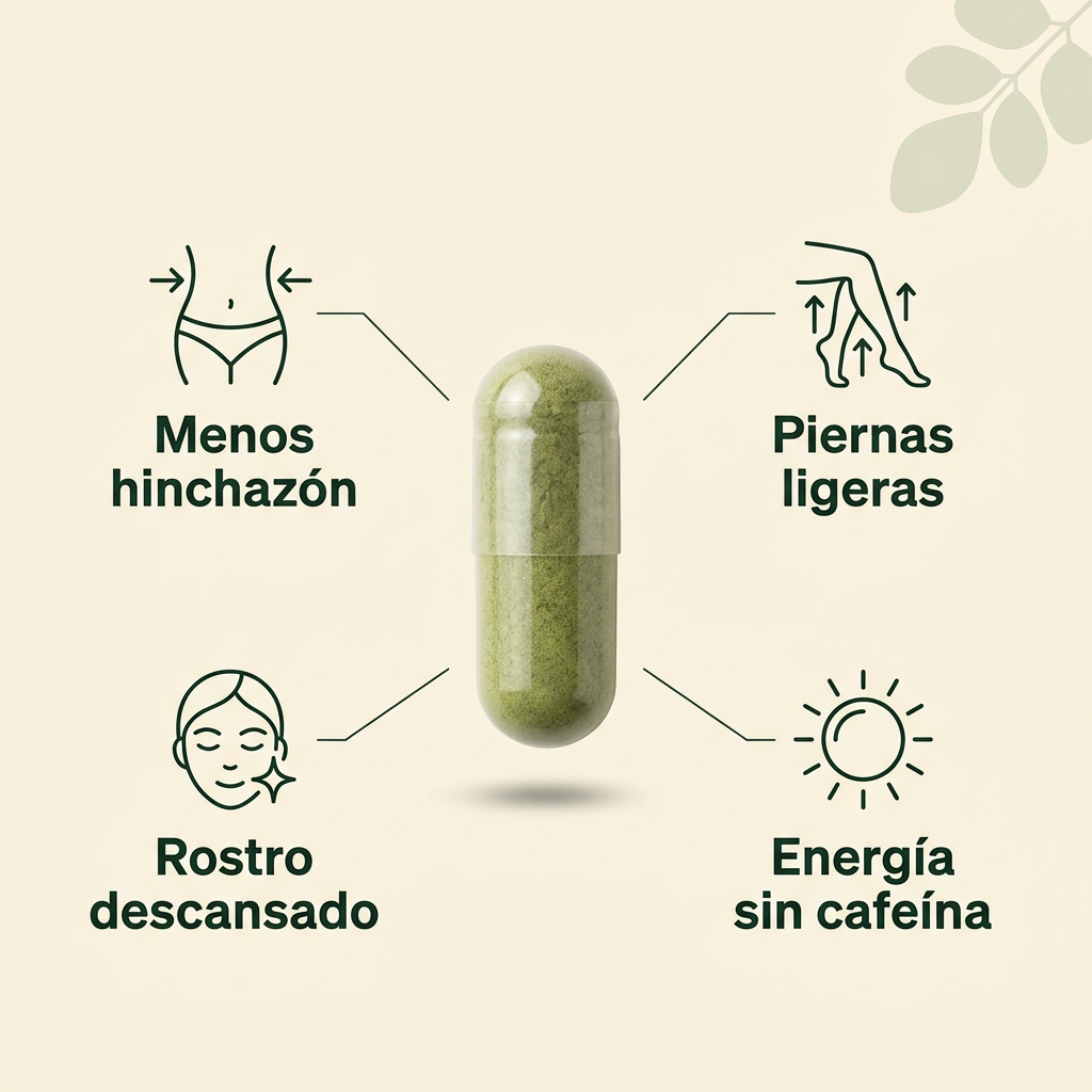 Moringa Pura 1200 mg — Adiós Hinchazón Y Piernas Cansadas