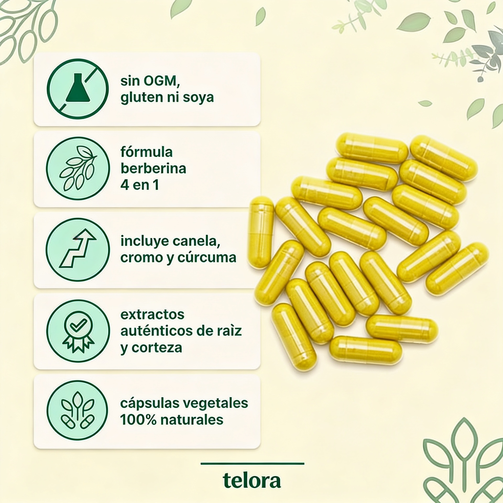 Berberina Equilibrio Metabólico (Pack de 90 Cápsulas) — desinflama y baja la cintura