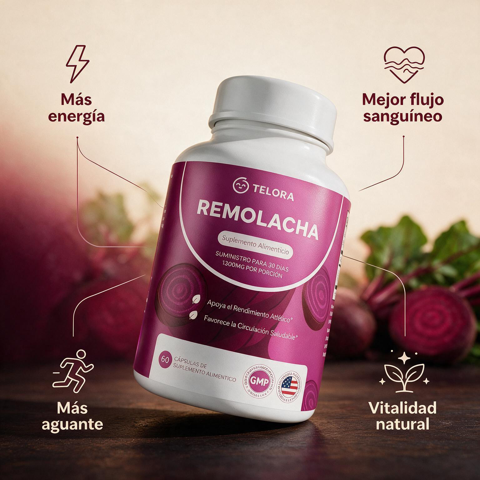 Remolacha 1300 mg — Recupera Energía Y Vitalidad