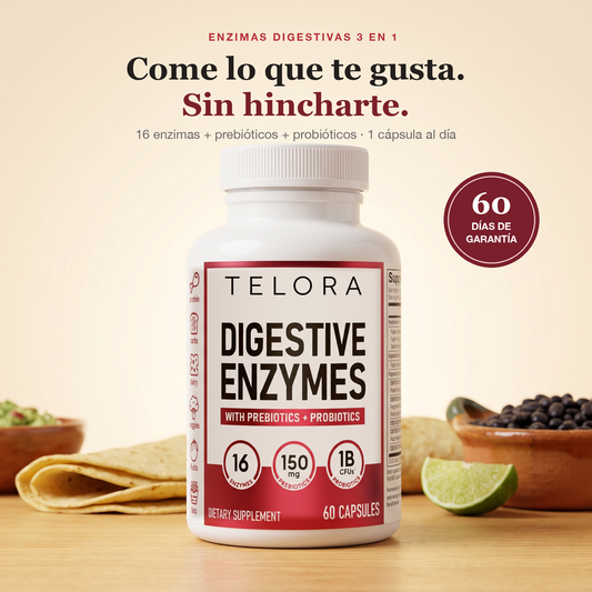 Enzimas Digestivas 3 en 1 · Adiós a la Hinchazón
